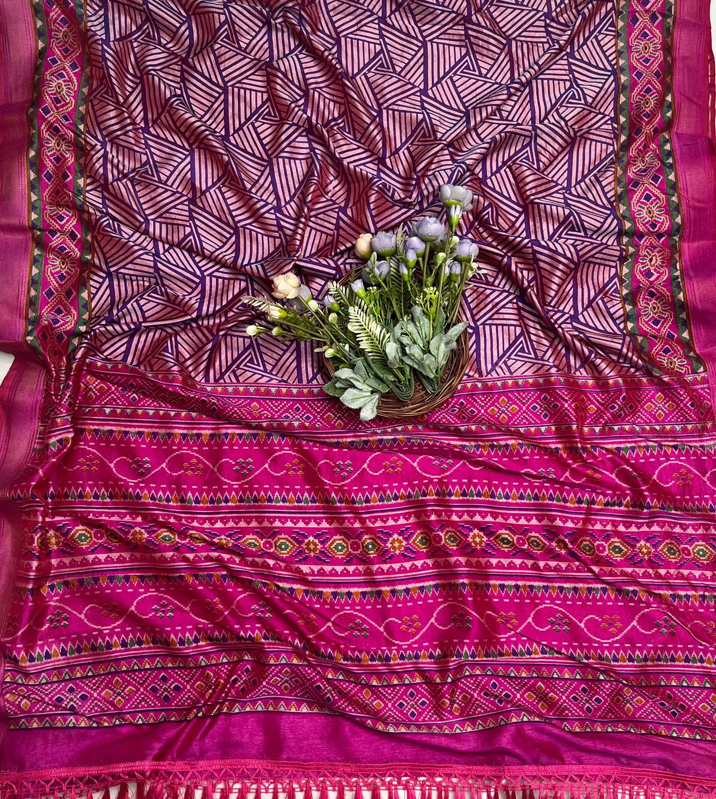 11A Patola Silk Magenta With Purple Suit Fabric / CKC Patola Silk Suits