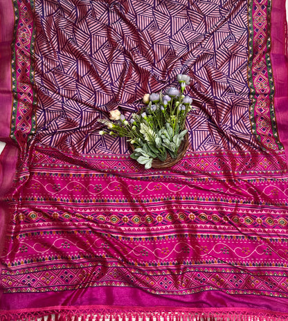 11A Patola Silk Magenta With Purple Suit Fabric / CKC Patola Silk Suits