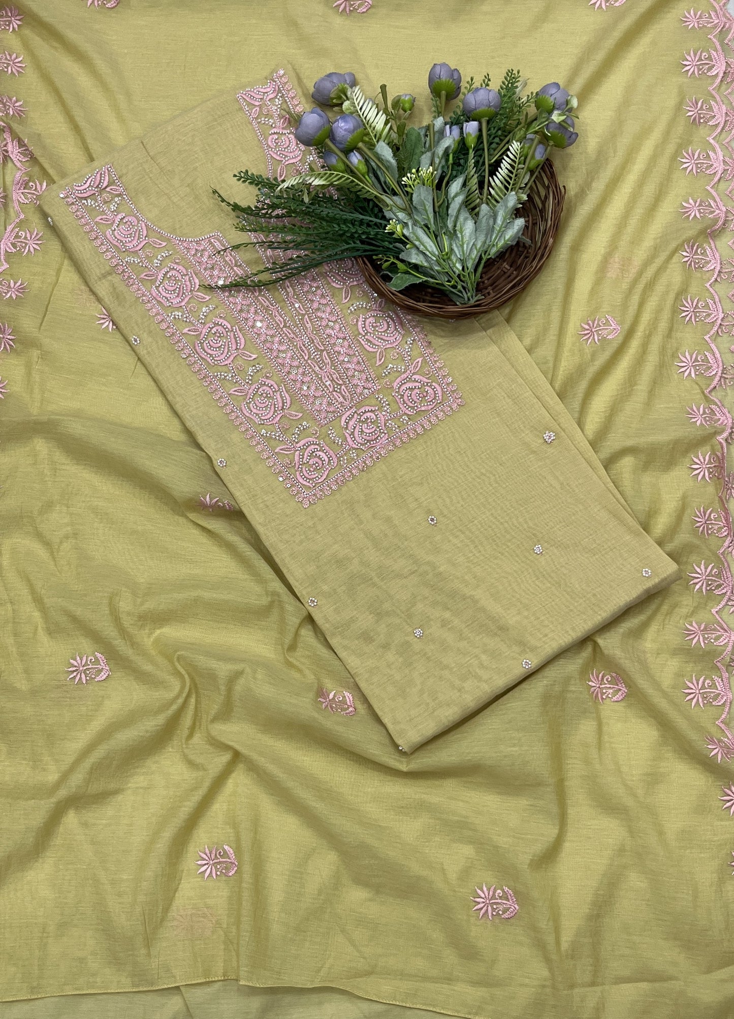 481B Cotton Mustard suit Fabric / CKC Cotton Bazaar
