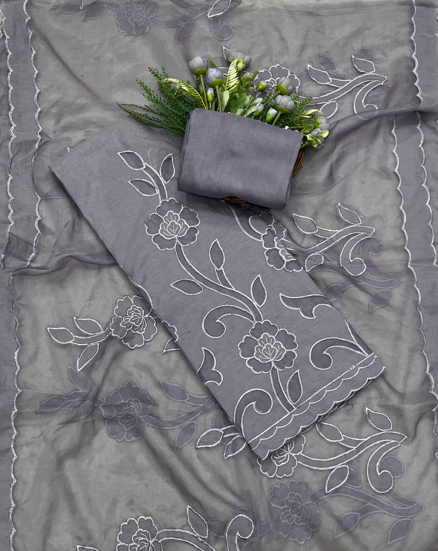 490B Mul Cotton Purple Suit Fabric / CKC Mul Cotton