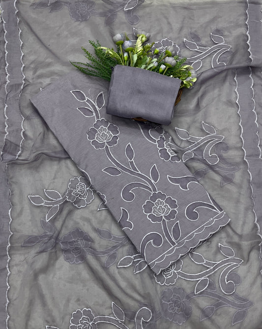 490B Mul Cotton Purple Suit Fabric / CKC Mul Cotton