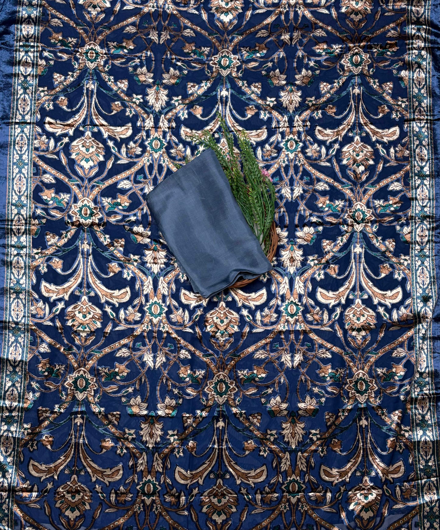 Shimmer Blue Suit Fabric / Velvet Suits