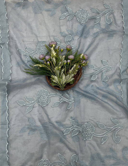 502B Mul Cotton Dusty blue Suit Fabric / CKC Mul Cotton