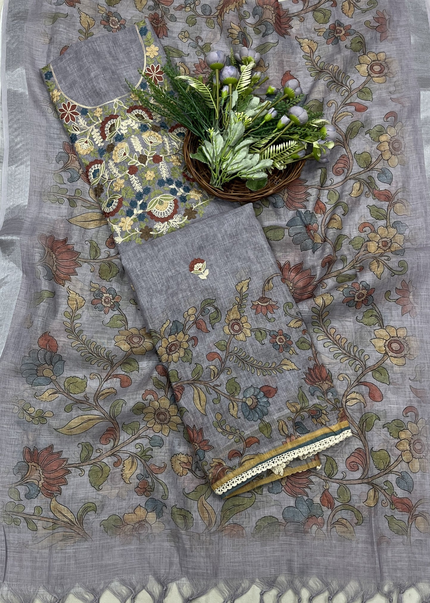 473B Linen Grey Suit Fabric/ CKC Linen Suits
