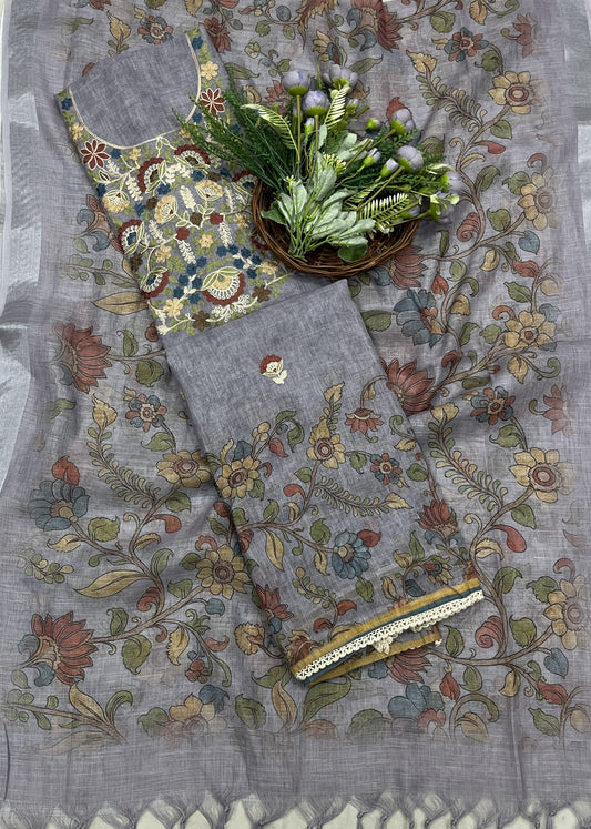 473B Linen Grey Suit Fabric/ CKC Linen Suits