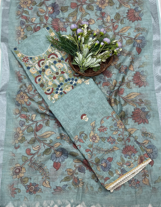 472B Linen Sea Green Suit Fabric/ CKC Linen Suits