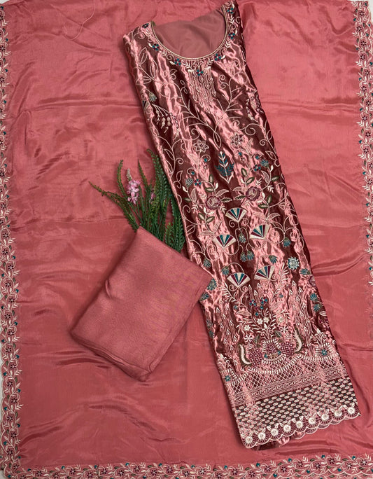 Velvet Dark Dusty Peach Suit Fabric / Velvet Suits