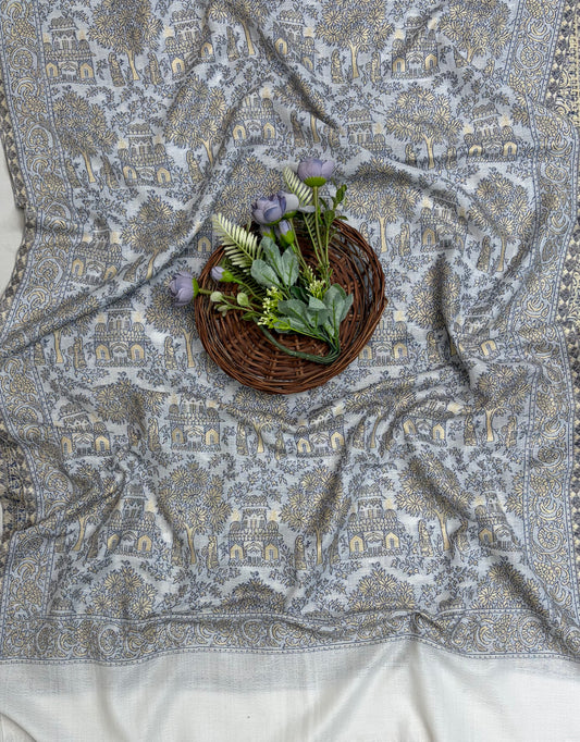 Pashmina White Stole Fabric / Pashmina Shawls