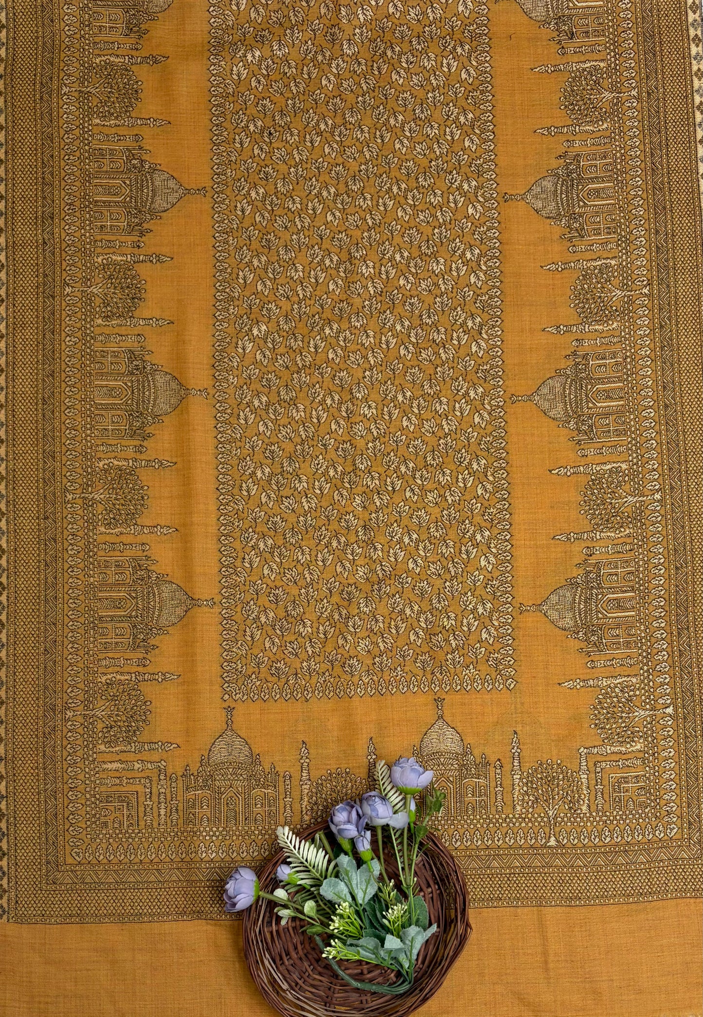 Pashmina Mustard Stole Fabric / Pashmina Shawls