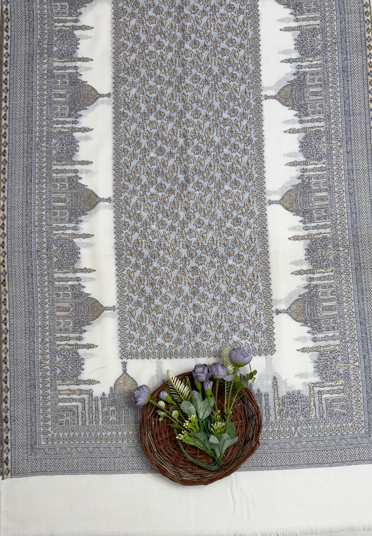 Pashmina White Stole Fabric / Pashmina Shawls