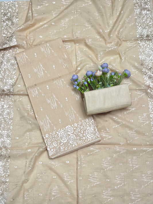 क्रेप गुलाबी सूट संग्रह / हाथ से पेंट किए गए सूट