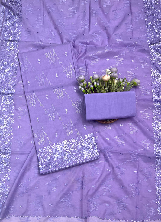 क्रेप गुलाबी सूट संग्रह / हाथ से पेंट किए गए सूट