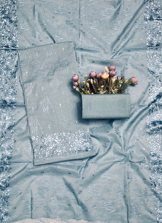 क्रेप गुलाबी सूट संग्रह / हाथ से पेंट किए गए सूट