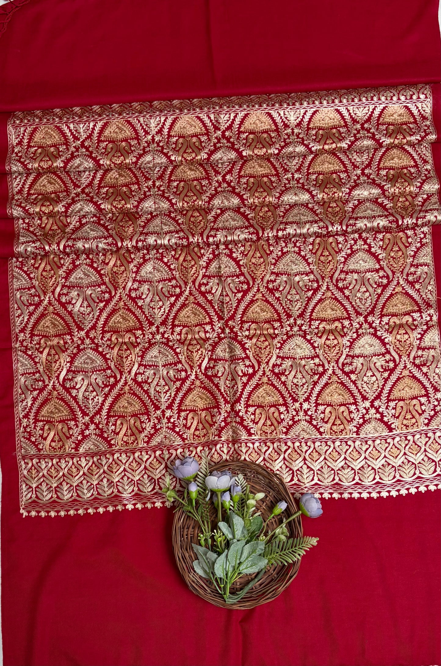 Pashmina Red Stole Fabric / Pashmina Shawls