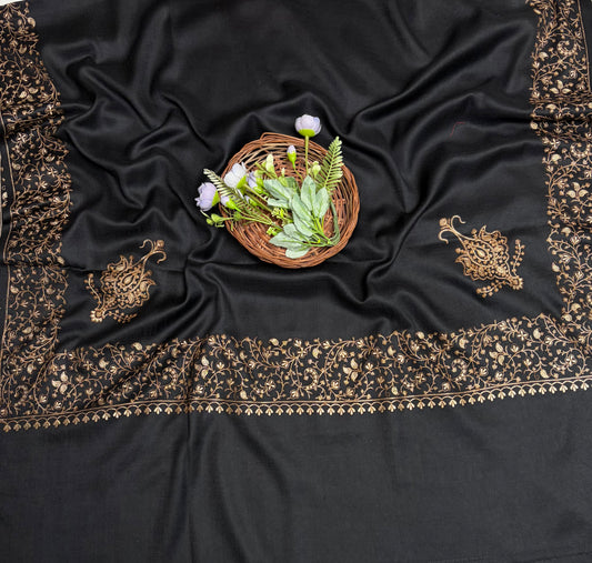 Pashmina Black Shawl Fabric / Pashmina Shawls