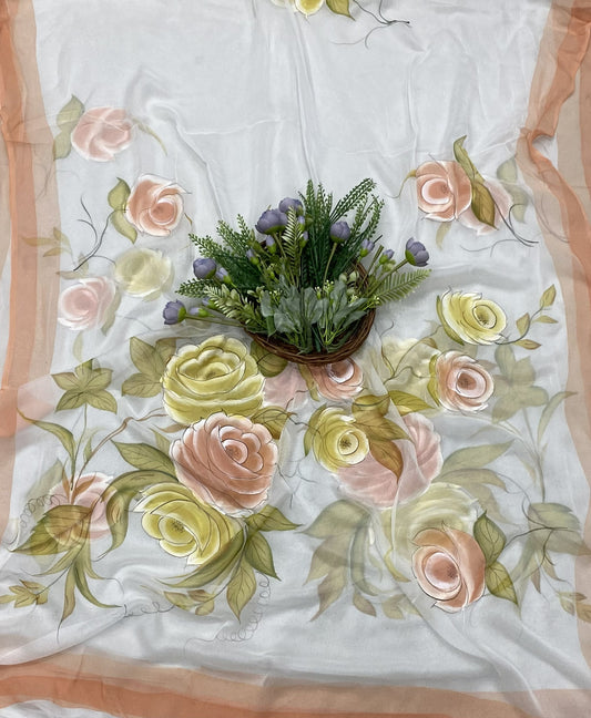 331B Crepe White with Peach Suit Fabric / CKC Crepe Suits