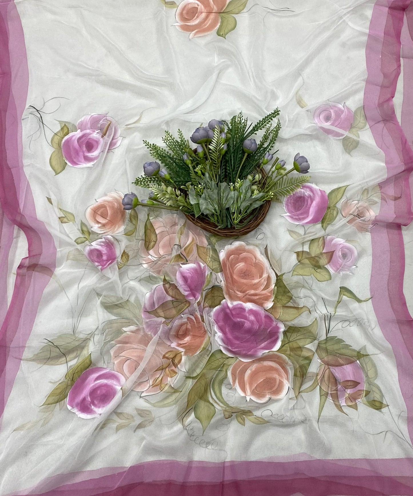 329B Crepe White with Pink Suit Fabric / CKC Crepe Suits