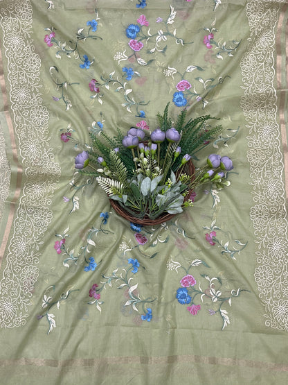 509B Mul Cotton Dusty Pista Suit Fabric / CKC Mul Cotton