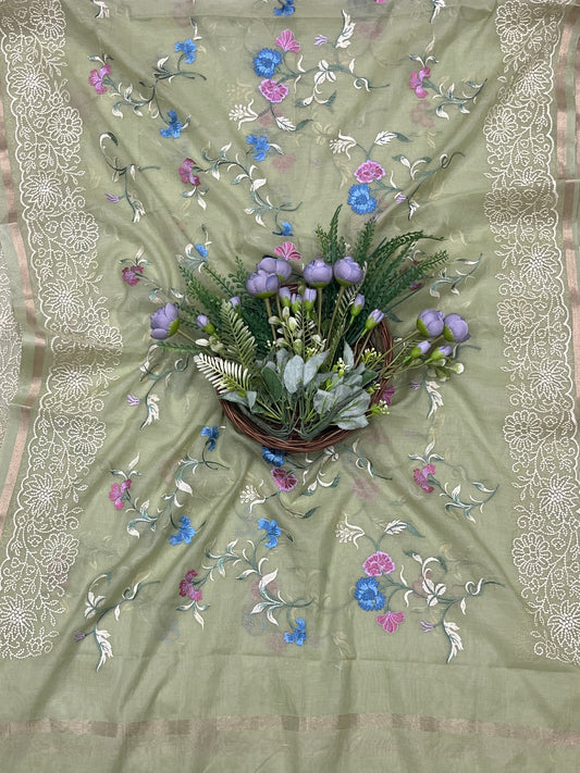 509B Mul Cotton Dusty Pista Suit Fabric / CKC Mul Cotton