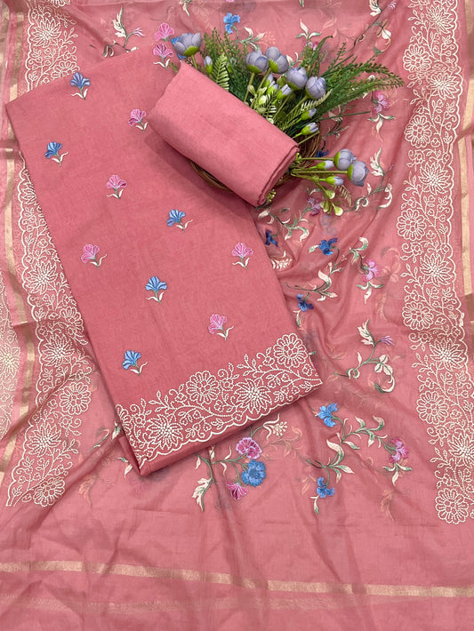 511B Mul Cotton Dusty Pink Suit Fabric / CKC Mul Cotton