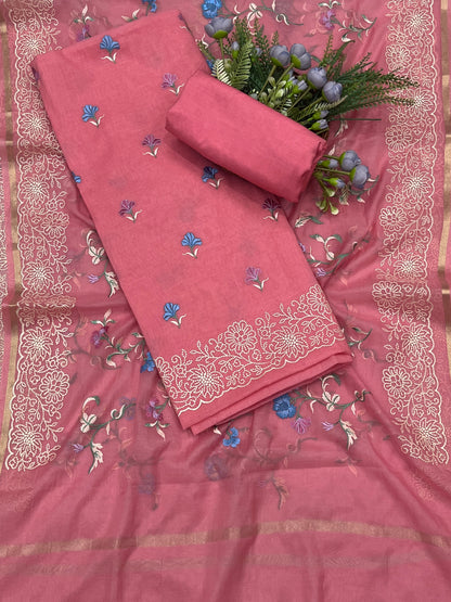 510B Mul Cotton Pink Suit Fabric / CKC Mul Cotton