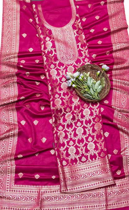 Pashmina Majenta Suit Fabric/ Winter Suits