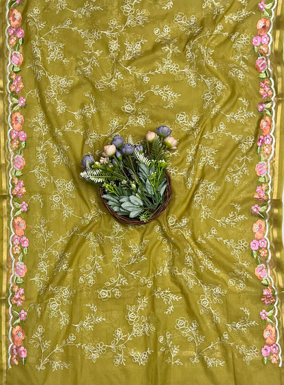 CKC 601 Mul Cotton Dusty Mustard Suit Fabric/ CKC Mul Cotton