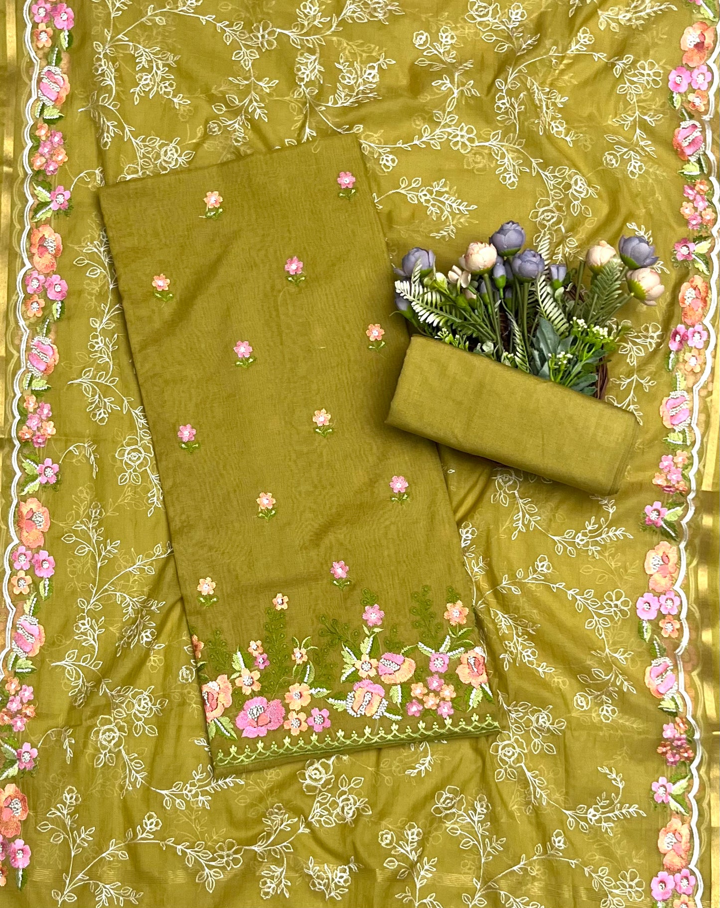 CKC 601 Mul Cotton Dusty Mustard Suit Fabric/ CKC Mul Cotton
