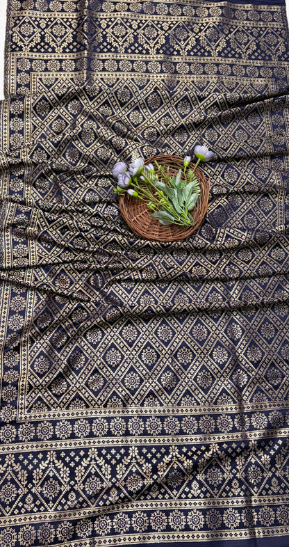 Pashmina Navy Blue Suit Fabric/ CKC Winter Suits