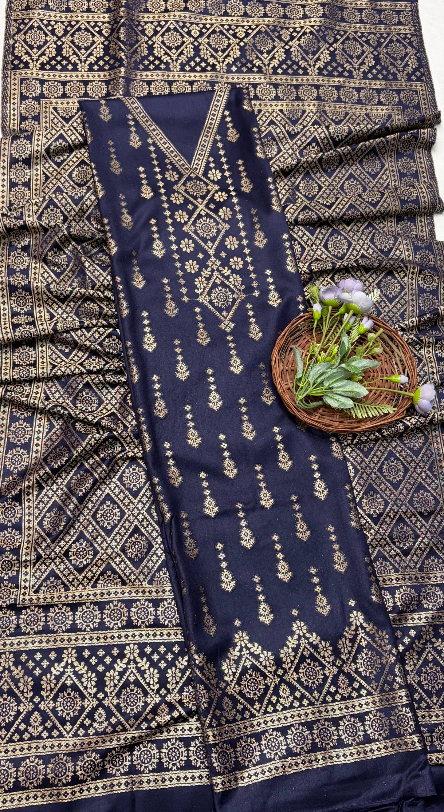 Pashmina Navy Blue Suit Fabric/ CKC Winter Suits