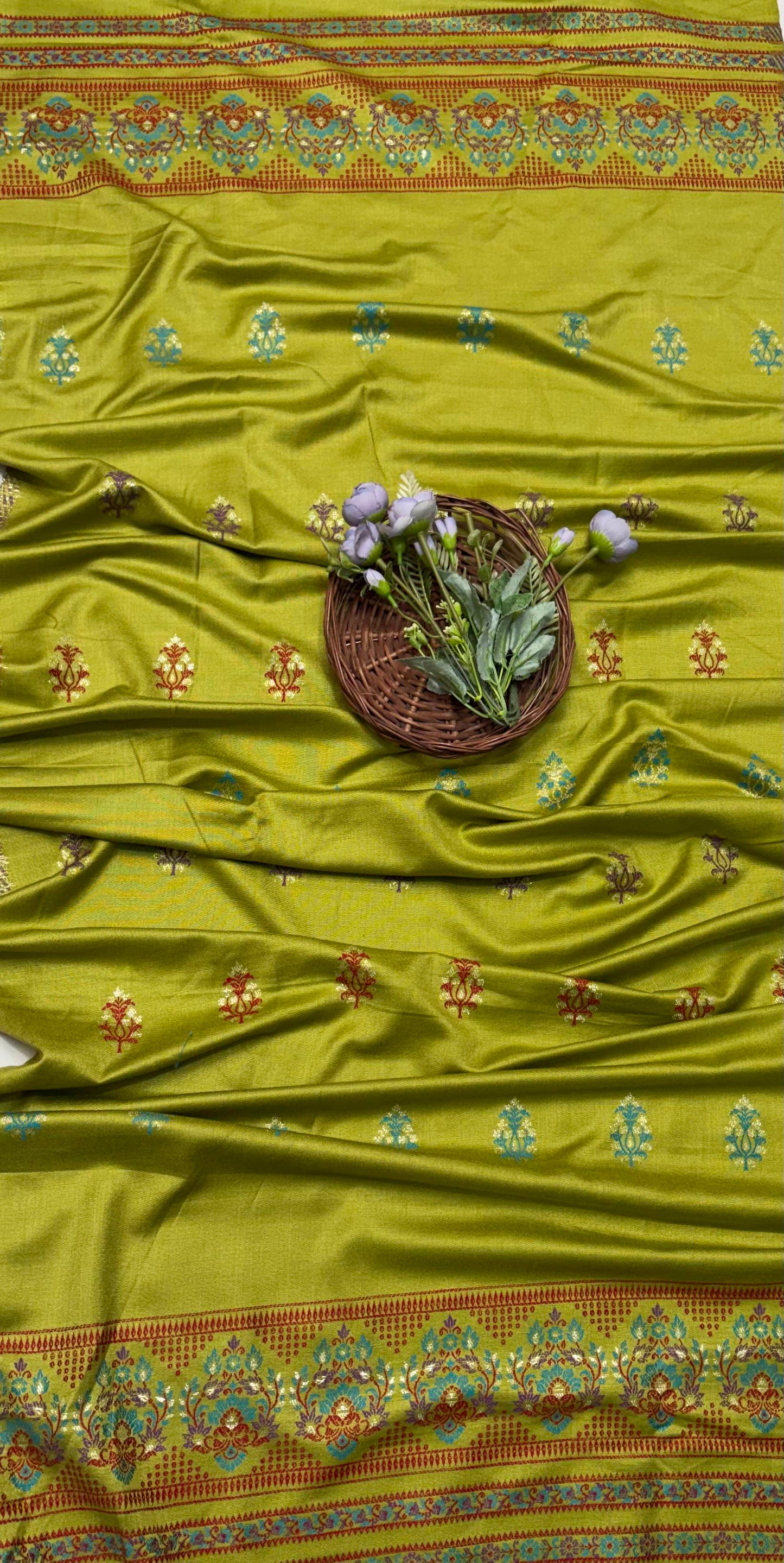 Pashmina Light Mehndi Green Suit Fabric/ CKC Winter Suits