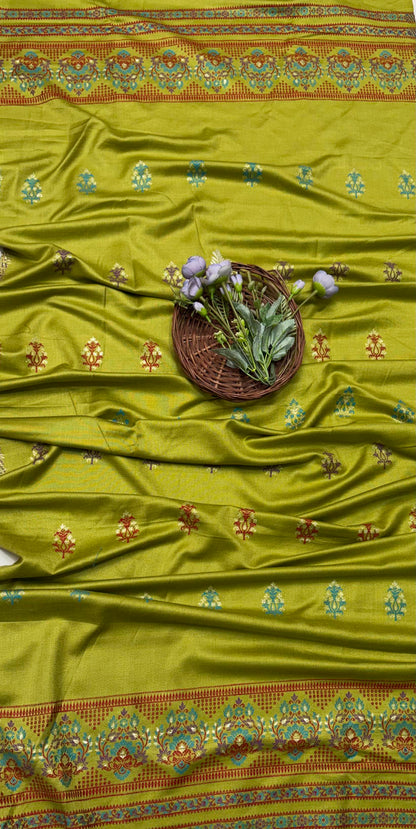 Pashmina Light Mehndi Green Suit Fabric/ CKC Winter Suits