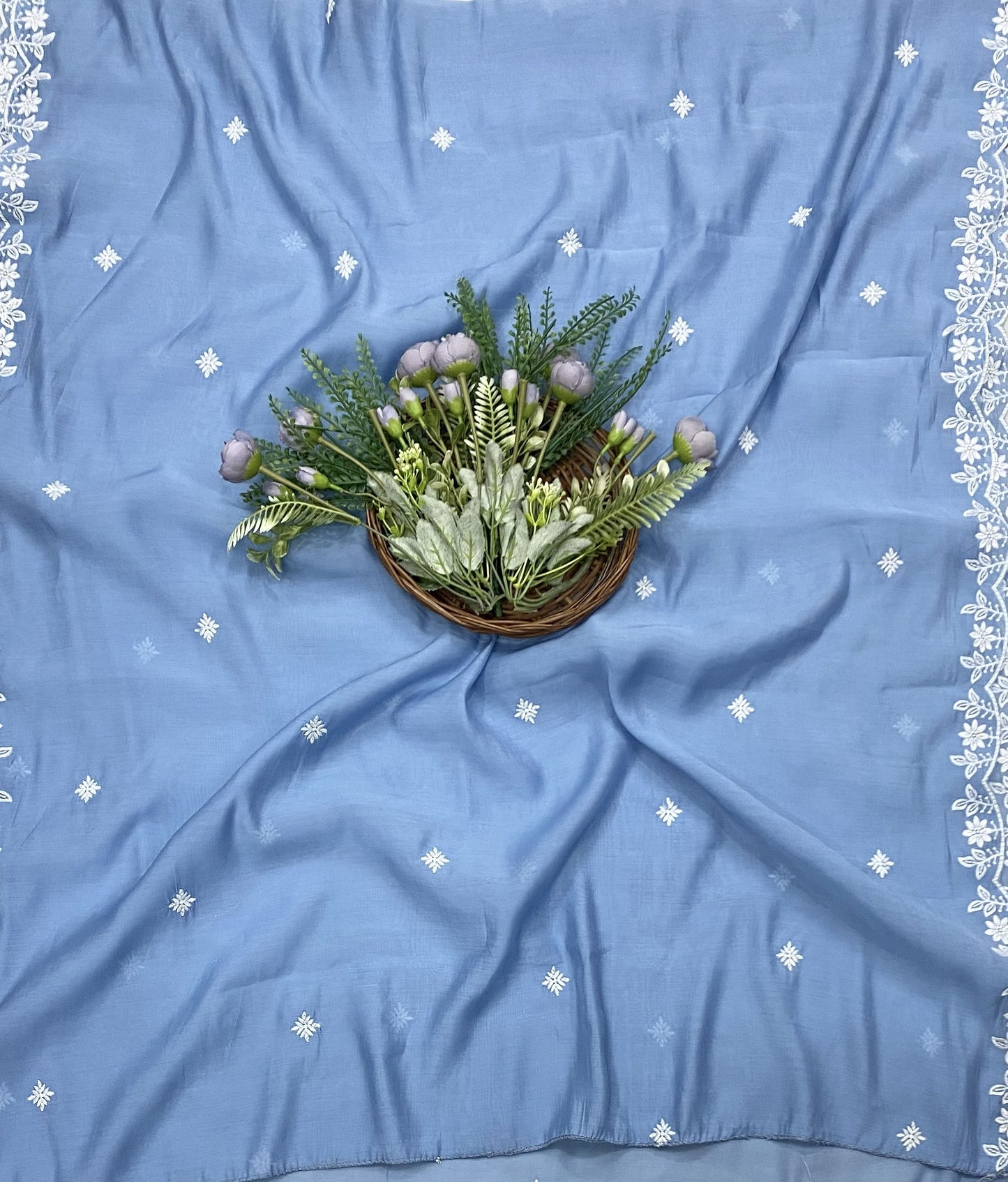 379B Mul Cotton Dark Ice Blue Suit Fabric/ CKC Mul Cotton