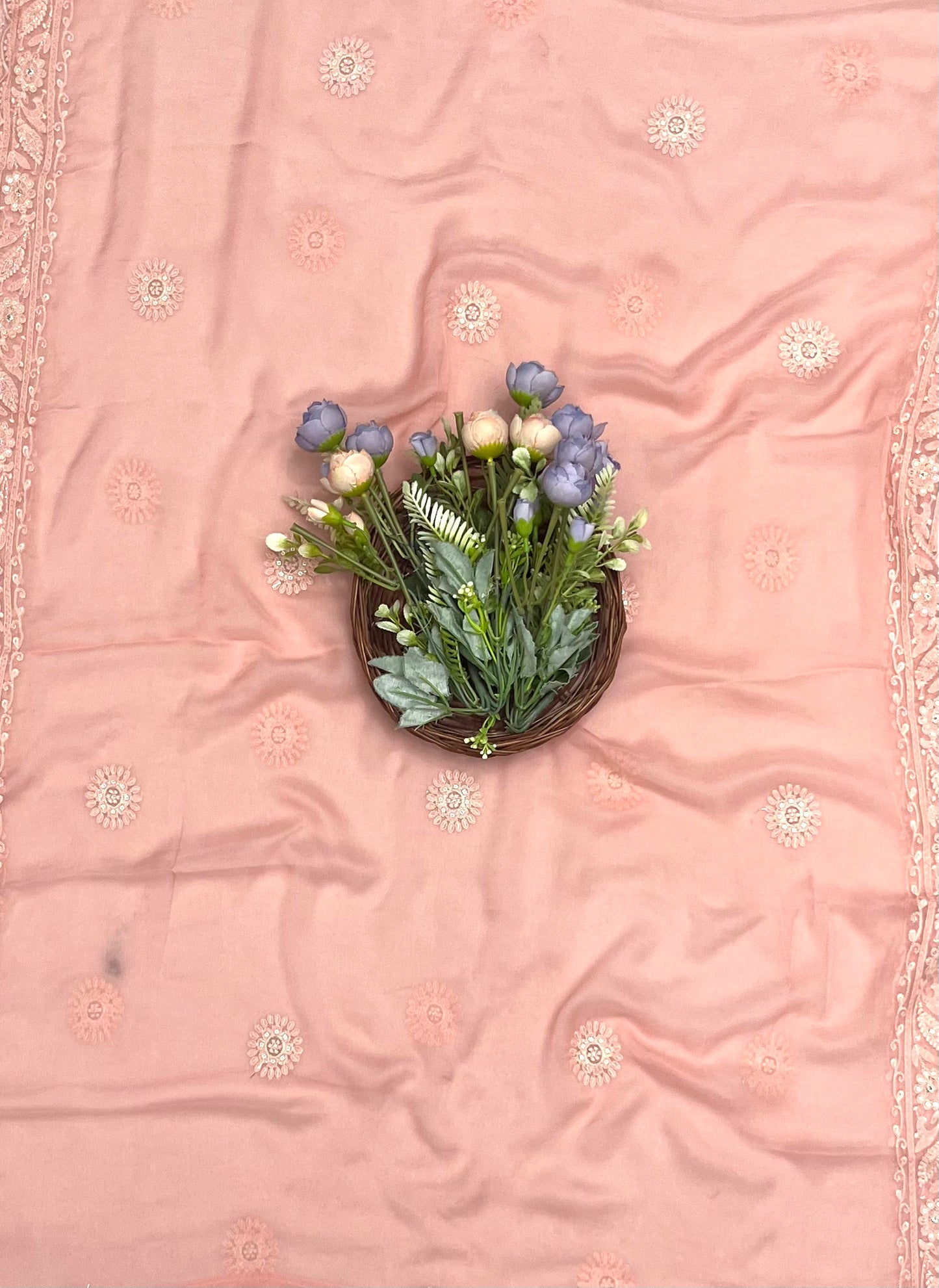 675A Lakhnavi Georgette Dusty Pink Suit Fabric / CKC Lakhnavi Suits