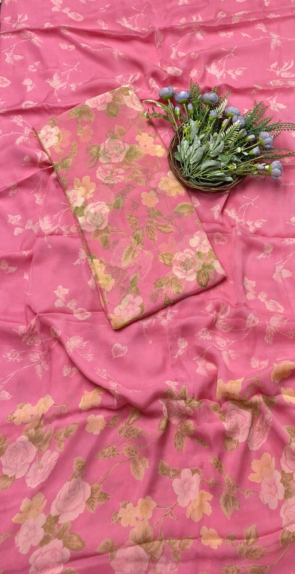 387B Chiffon Pink Suit Fabric / CKC Chiffon Suits