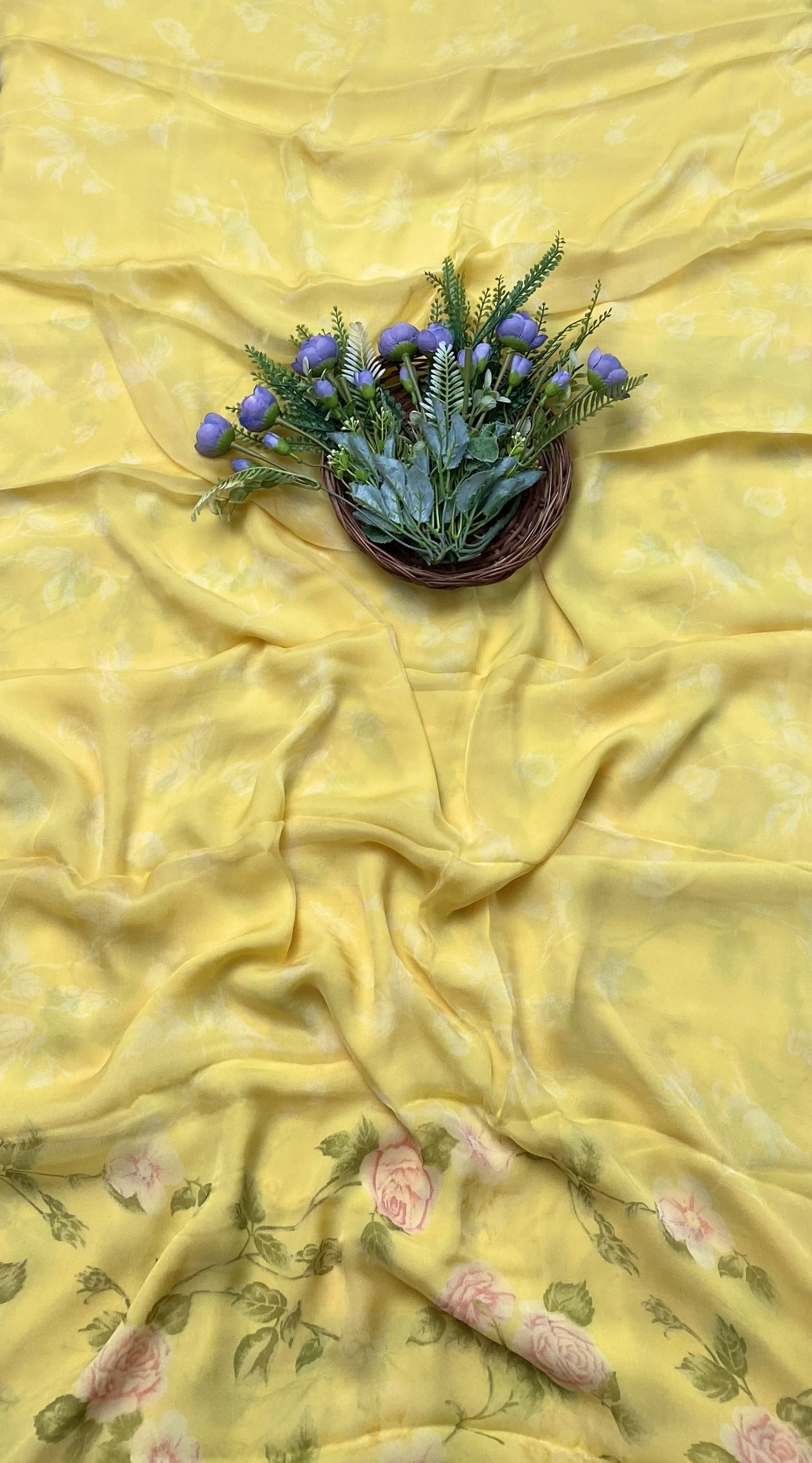 389B Chiffon Yellow Suit Fabric / CKC Chiffon Suits