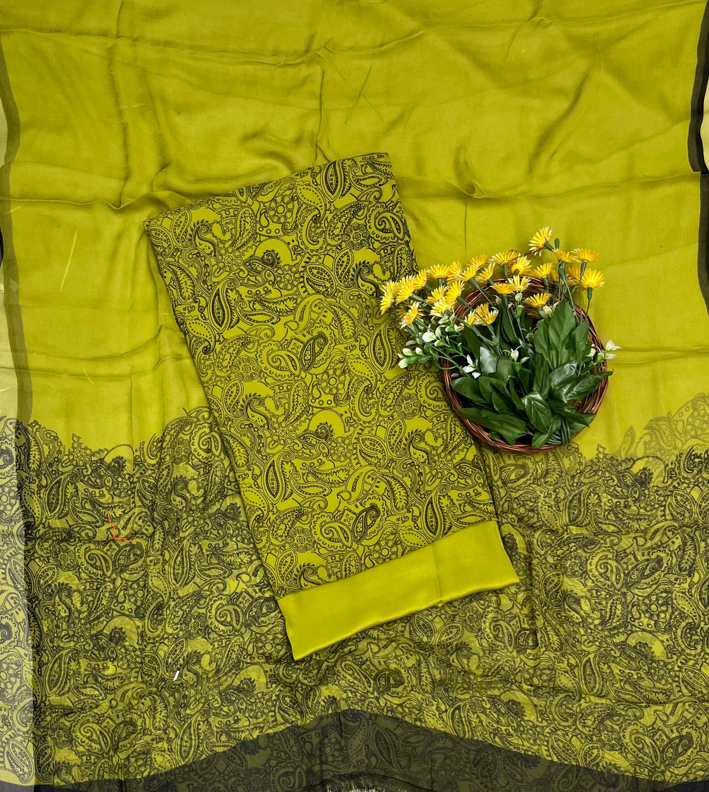200 Georgette Green Suit Fabric / CKC Georgette Suits