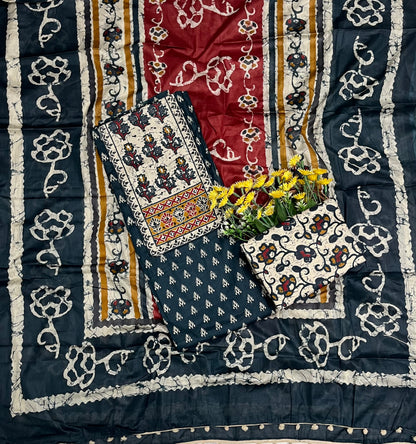 Cotton Navy Blue Suit Fabric / CKC Cotton Bazaar
