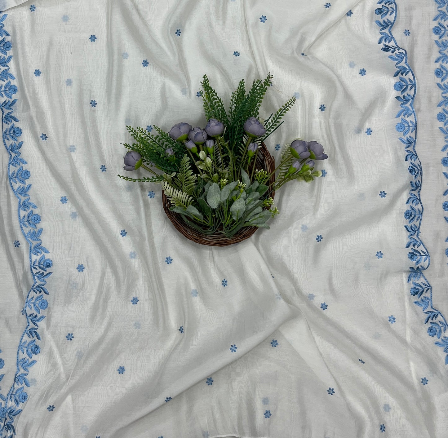 542B Mul Cotton Off White Suit Fabric/ CKC Mul Cotton