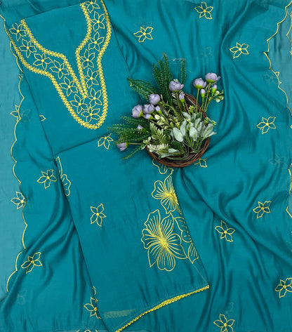 548B Mul Cotton Sea Green Suit Fabric/ CKC Mul Cotton