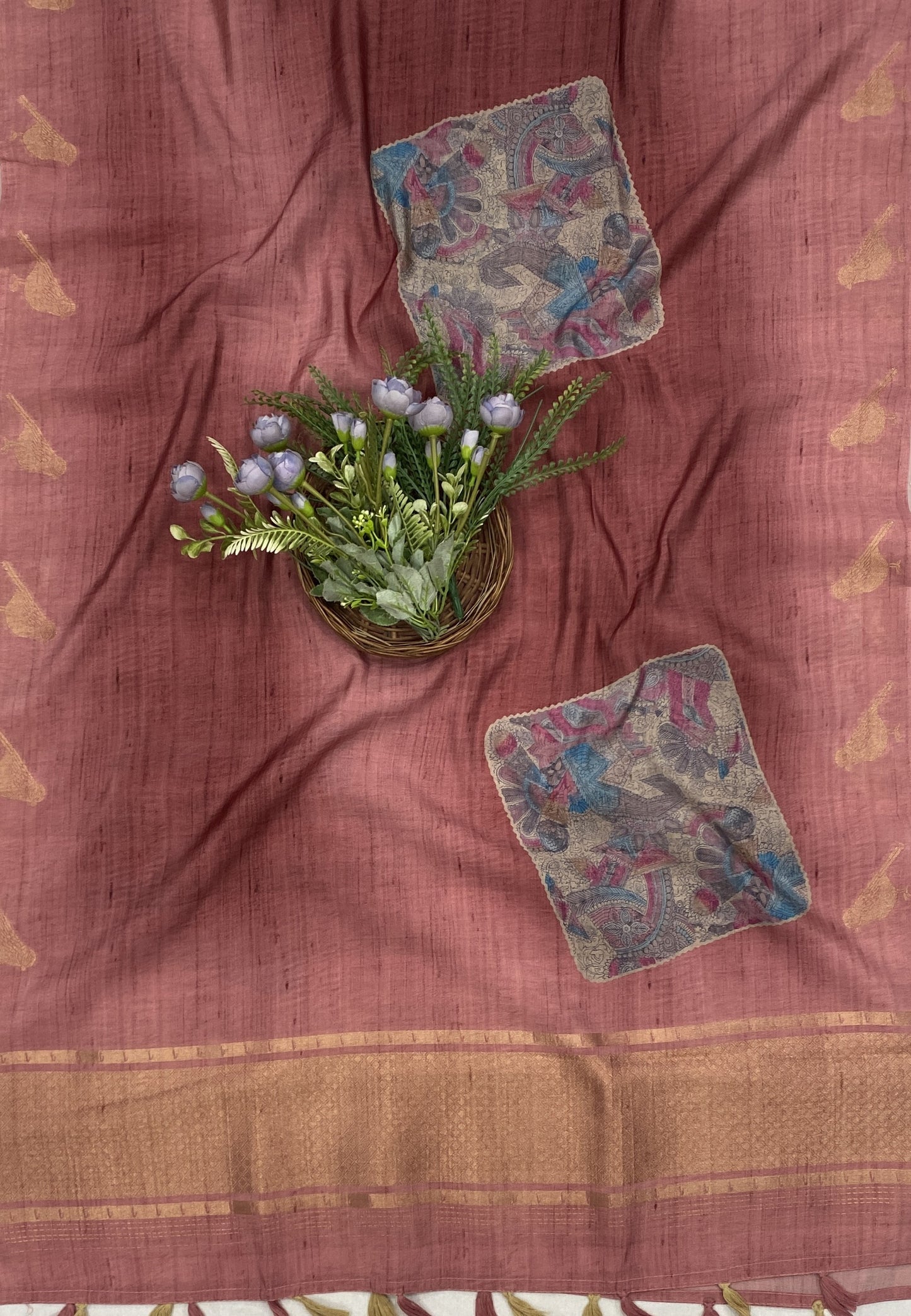 666B Tassar Cotton Onion Pink Suit Fabric/ CKC Tassar Suits
