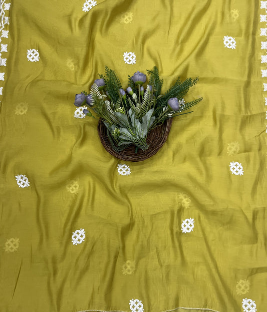 544B Mul Cotton Lemon Suit Fabric/ CKC Mul Cotton