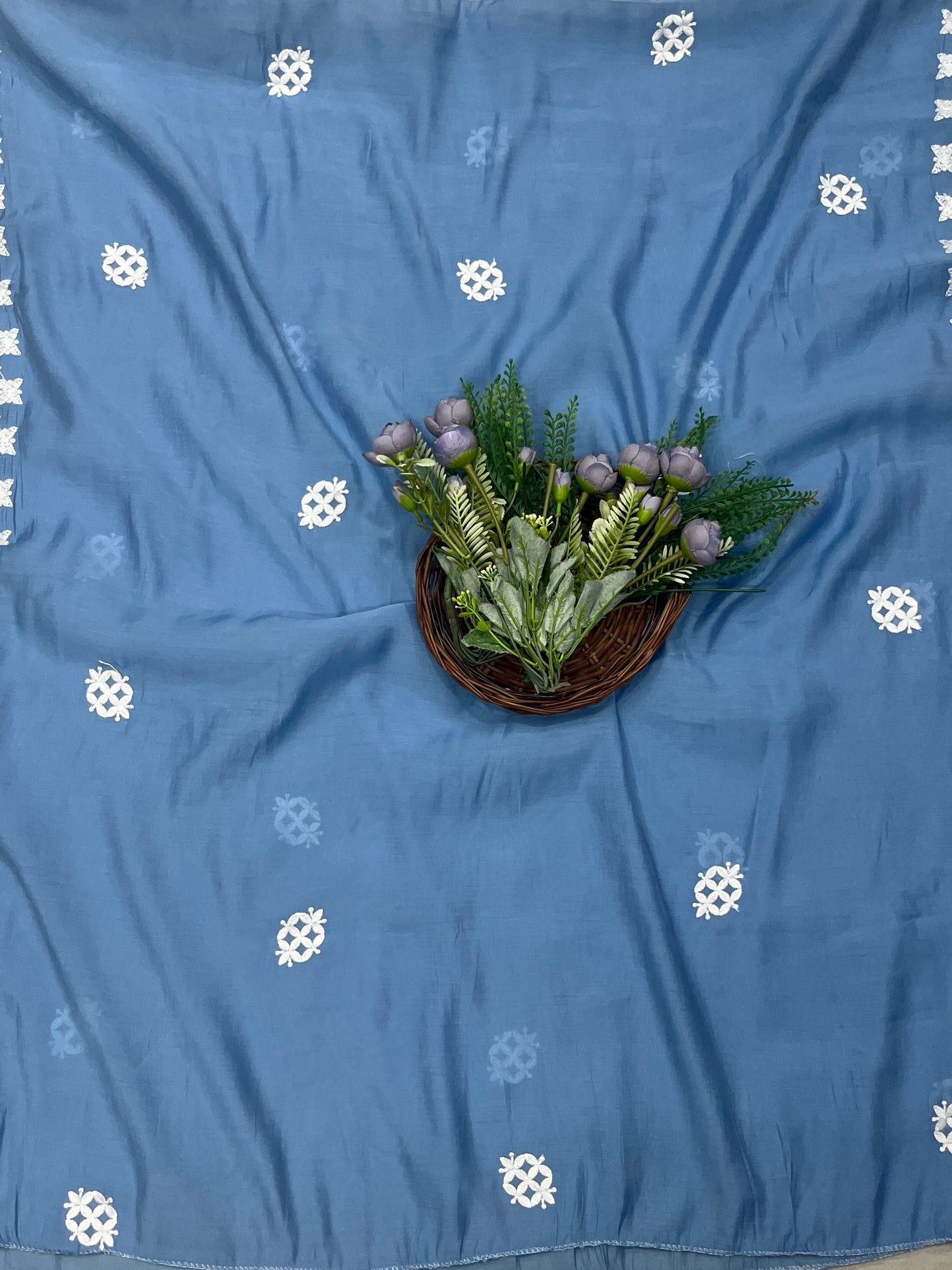 545B Mul Cotton Dark Ice Blue Suit Fabric/ CKC Mul Cotton