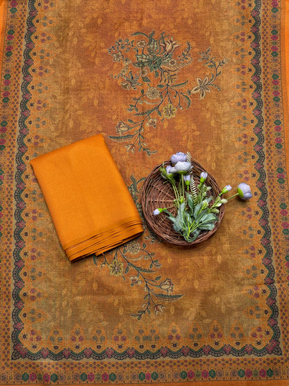 Pashmina Musturd With Beige Suit Fabric / CKC Winter Suits