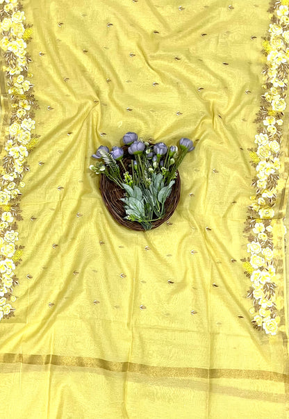 982A Mul Cotton Lemon Suit Fabric/ CKC Mul Cotton