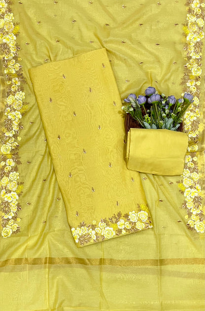 982A Mul Cotton Lemon Suit Fabric/ CKC Mul Cotton