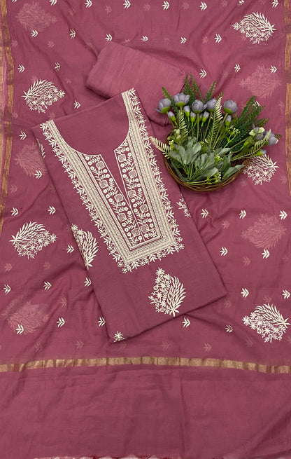 701B Mul Cotton Dusty Pink Color Suit Fabric / CKC Mul Cotton