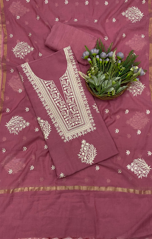 701B Mul Cotton Dusty Pink Color Suit Fabric / CKC Mul Cotton