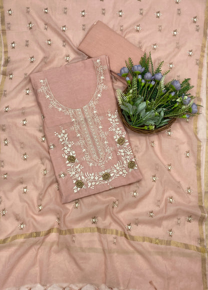 705B Mul Cotton Dusty Peach Color Suit Fabric / CKC Mul Cotton