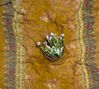 213 Embroidery Cotton Dark Mustard Suit Fabric / CKC Cotton Bazaar